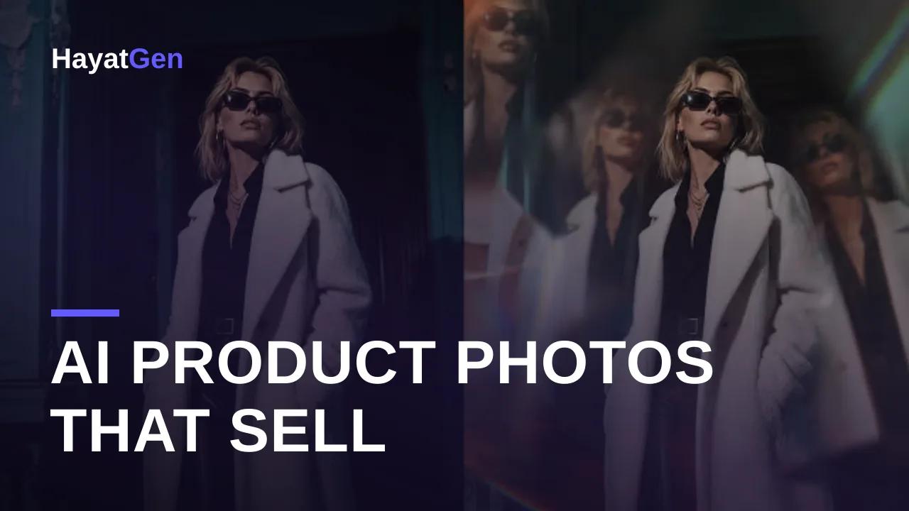 AI product photo generator thumbnail showing on-model fashion ecommerce photography
