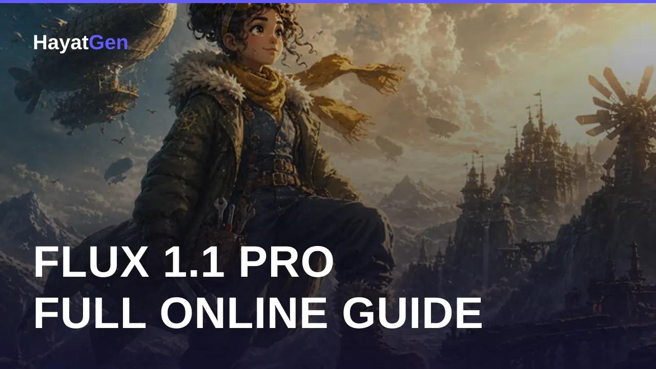 FLUX 1.1 Pro online guide thumbnail with cinematic AI-generated adventure scene