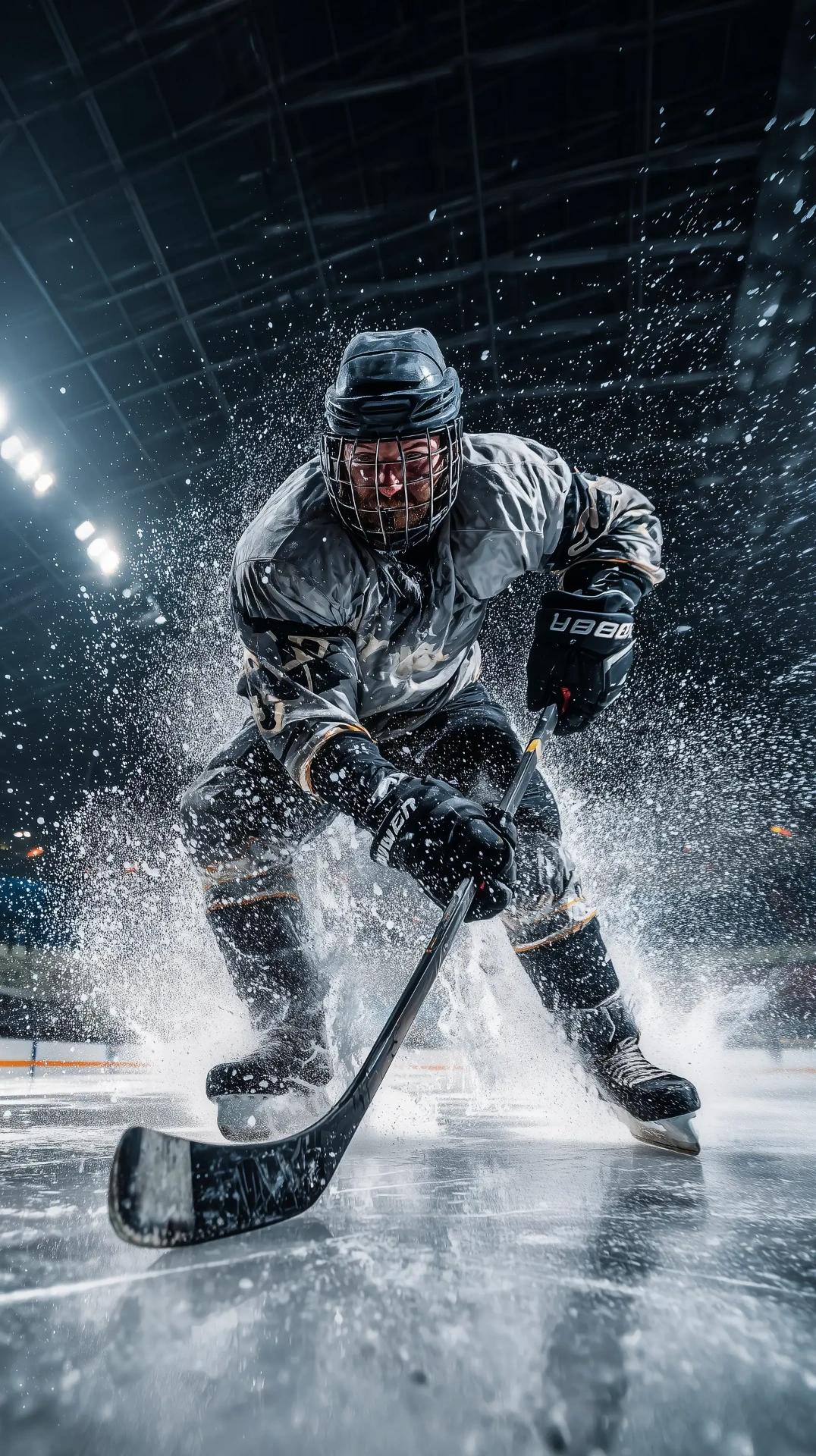 AI-generated cinematic ice-hockey action shot made with Seedream 4 on HayatGen