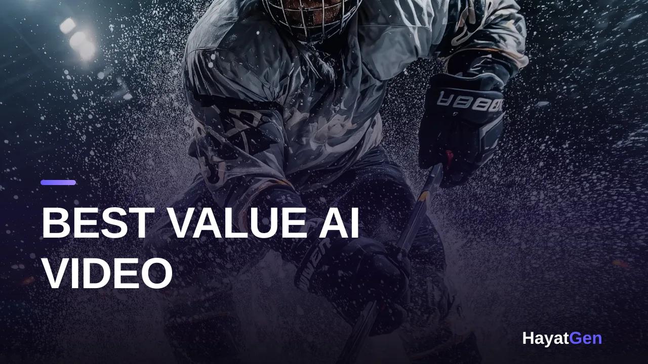 Best value AI video generator 2026 thumbnail showing cinematic film frames and cost dials